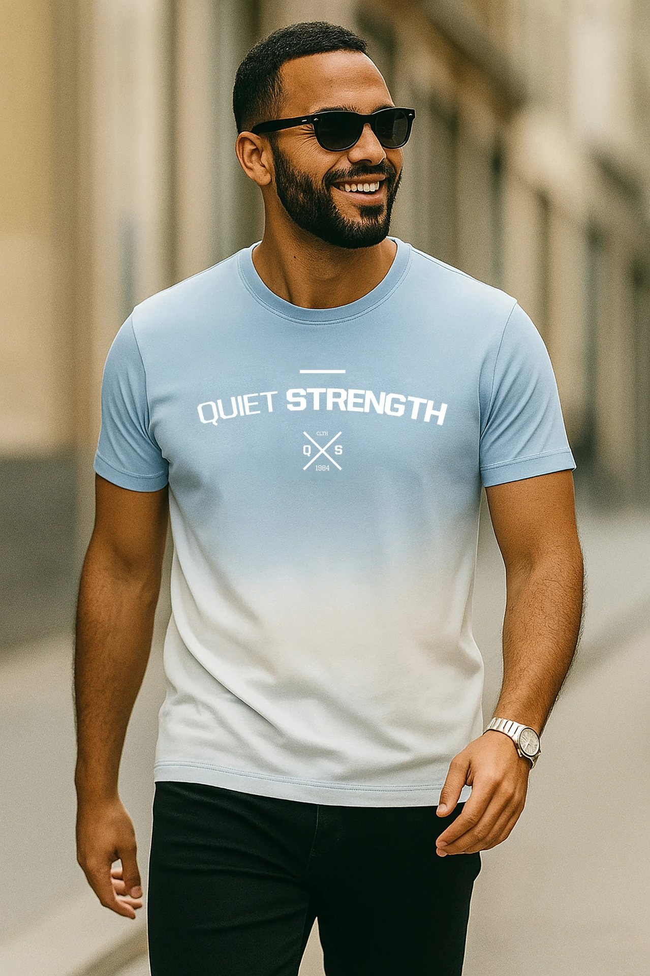 Tee QS Emblématique Sky
