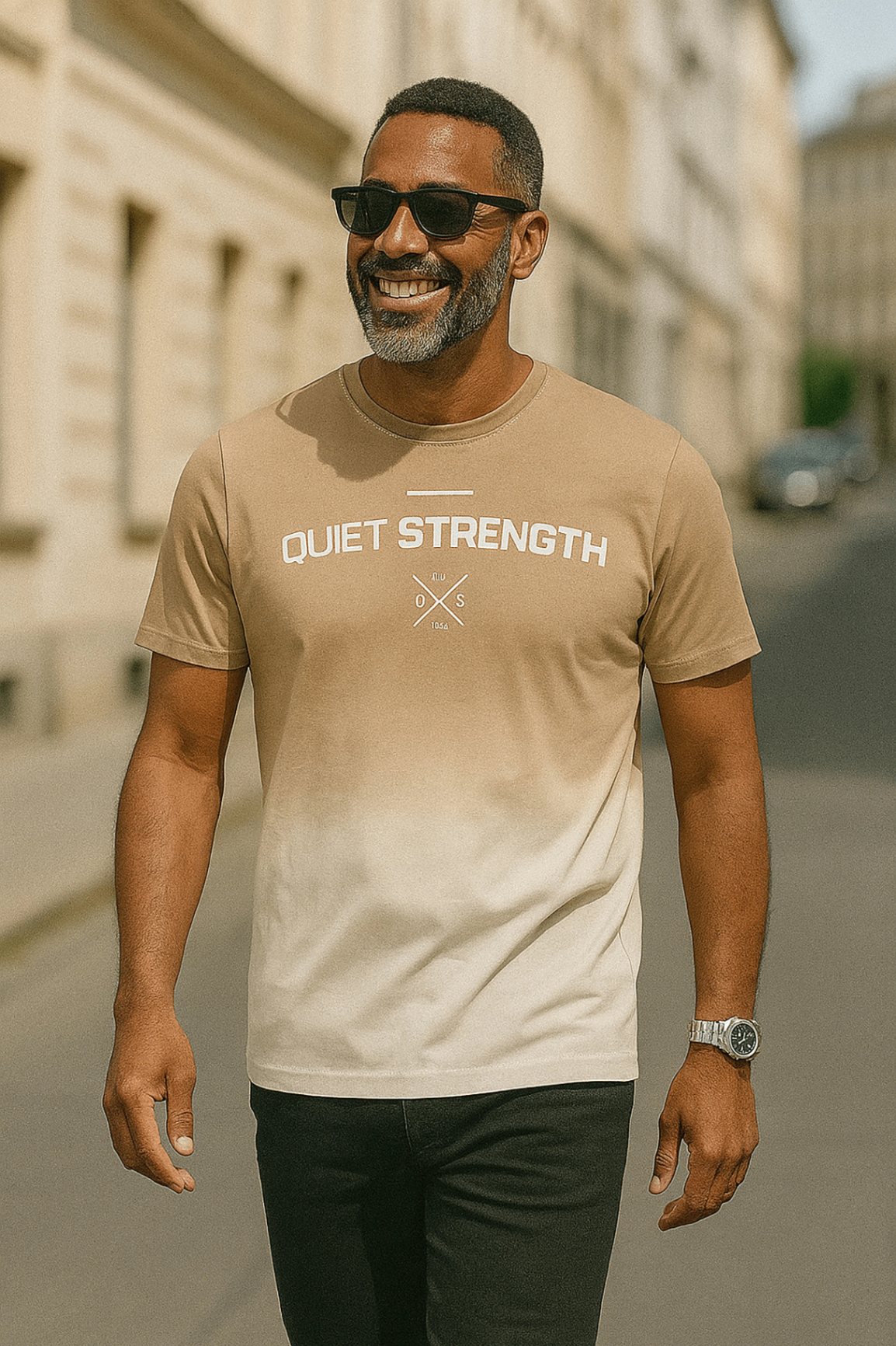 Tee QS Quiet Strength Sand